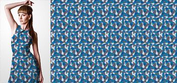 27006v Materiał ze wzorem motyw moro (kamuflaż) w odcieniach niebieskiego i szarości